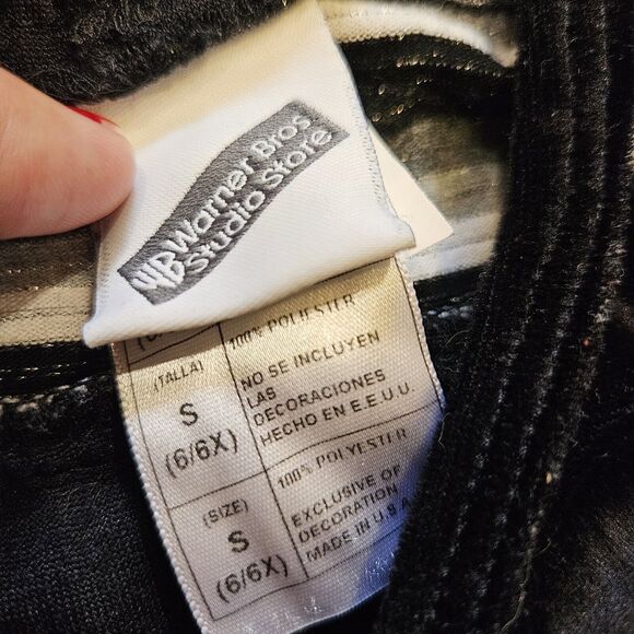 Vtg Looney Lunes Tweety Bird Velvet Dress Girls 6/6x Black Hooded 1998 90s Sport - Picture 5 of 8